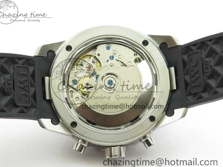MIROTIME 0305 Aquatimer Chrono IW376702 SS BLS 1:1 Best Edition Black Dial on Black Rubber Strap A WellDesigned 7105